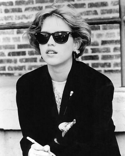 Molly Ringwald 1980s wayfarer sunglasses 80s shades